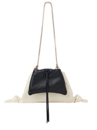 OK PORTE_Sac Clutches Arlene en cuir - White & Black