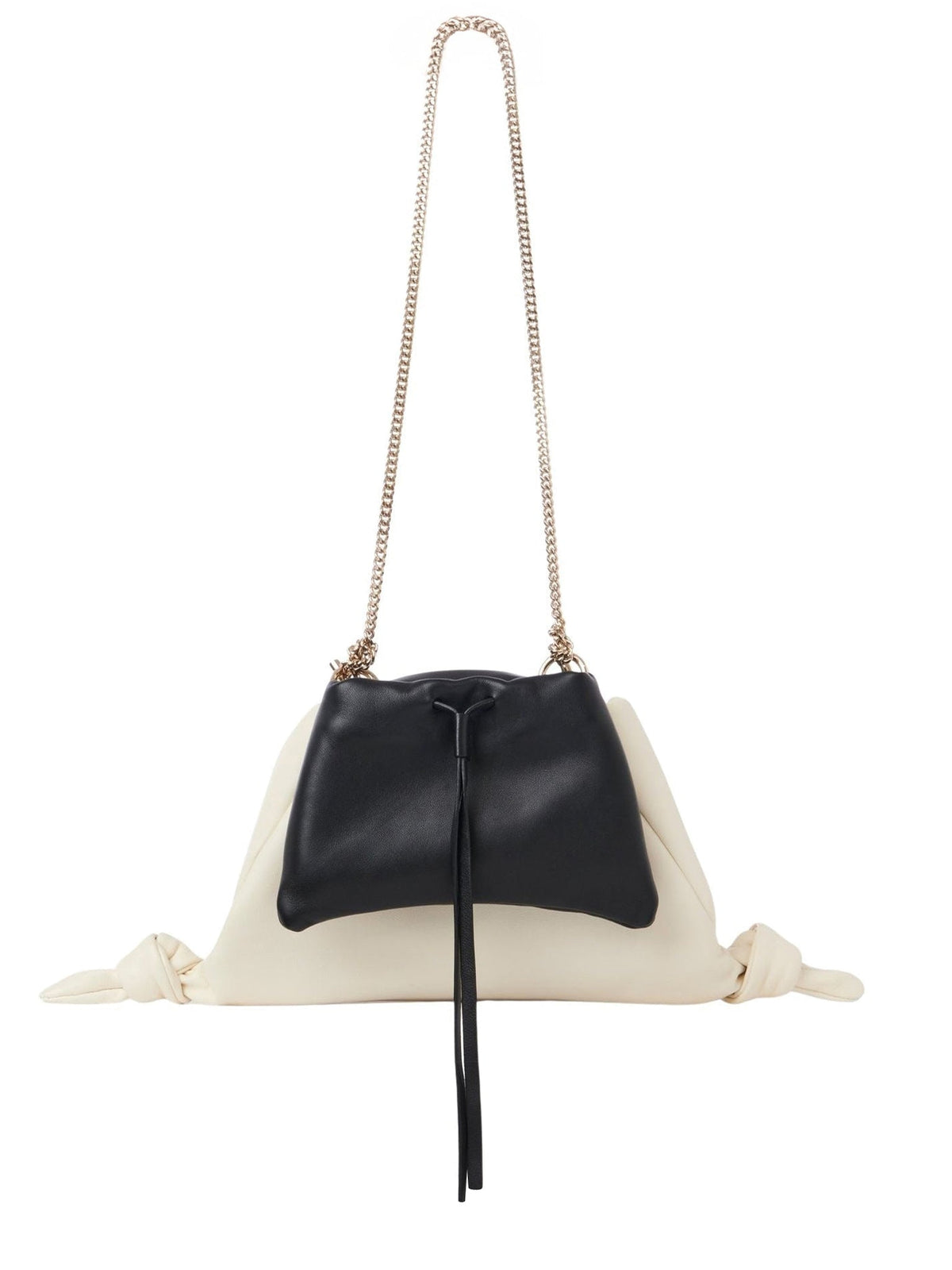 OK PORTE_Sac Clutches Arlene en cuir - White & Black