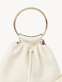 OK PORTE_Sac Clutches Arlene en cuir - White & Black
