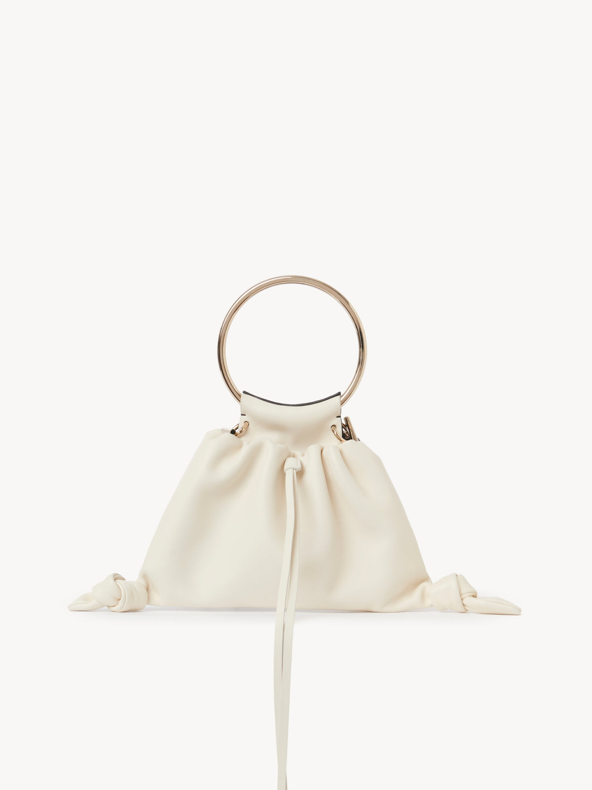 OK PORTE_Sac Clutches Arlene en cuir - White & Black