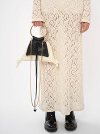 OK PORTE_Sac Clutches Arlene en cuir - White & Black