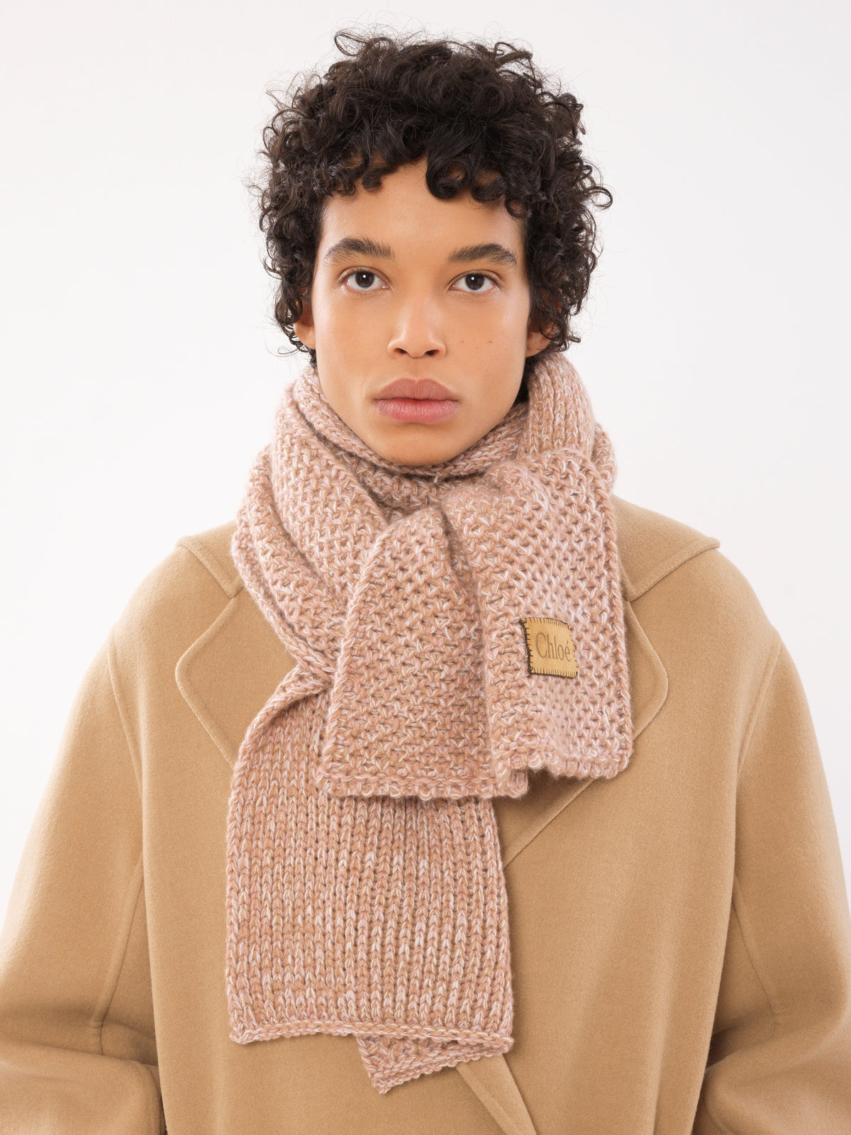 OK PORTE_Beige & Pink STOLE SCARF - Beige & Pink