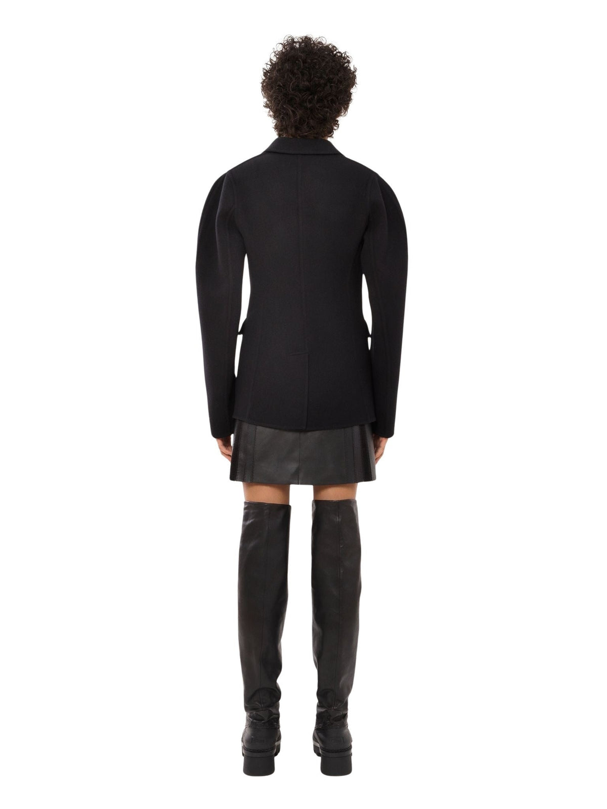 OK PORTE_Veste en laine et cachemire - Black