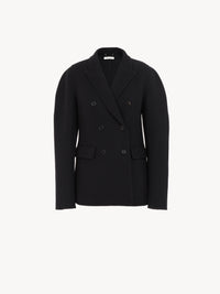OK PORTE_Veste en laine et cachemire - Black