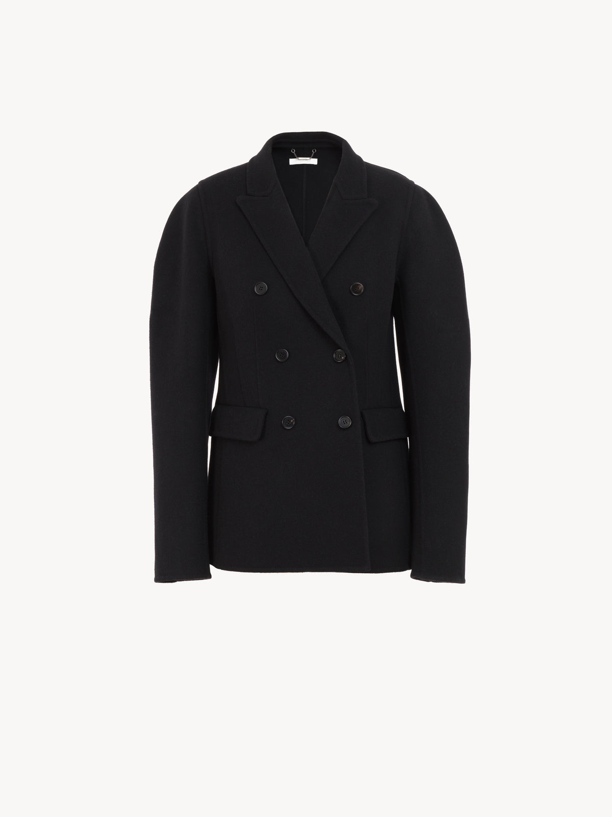 OK PORTE_Veste en laine et cachemire - Black