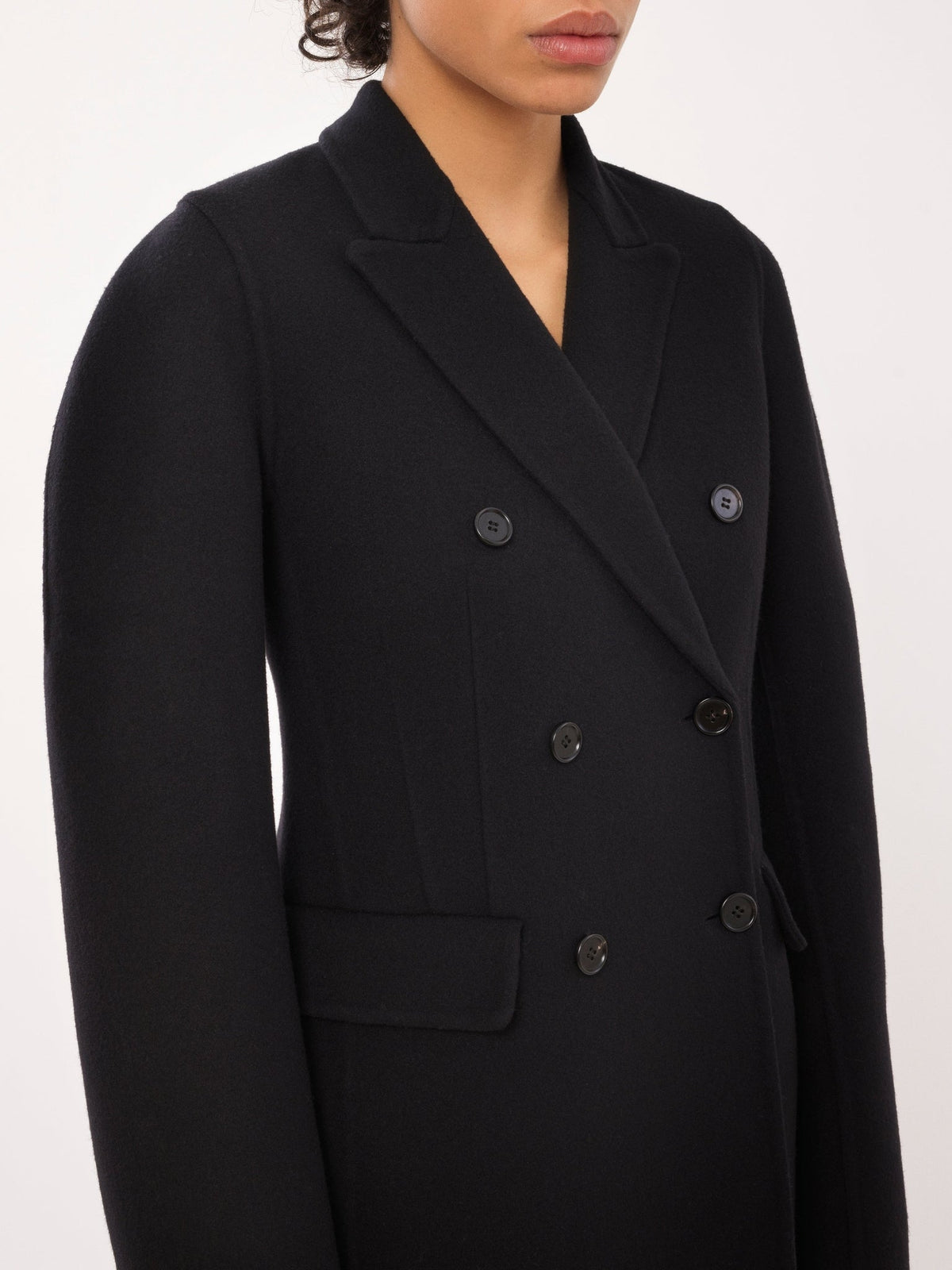 OK PORTE_Veste en laine et cachemire - Black