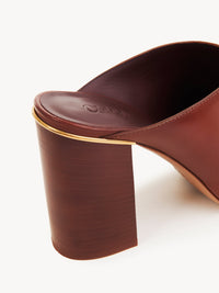 OK PORTE_Mules Ambre à talons 95 en cuir - Cognac Brown