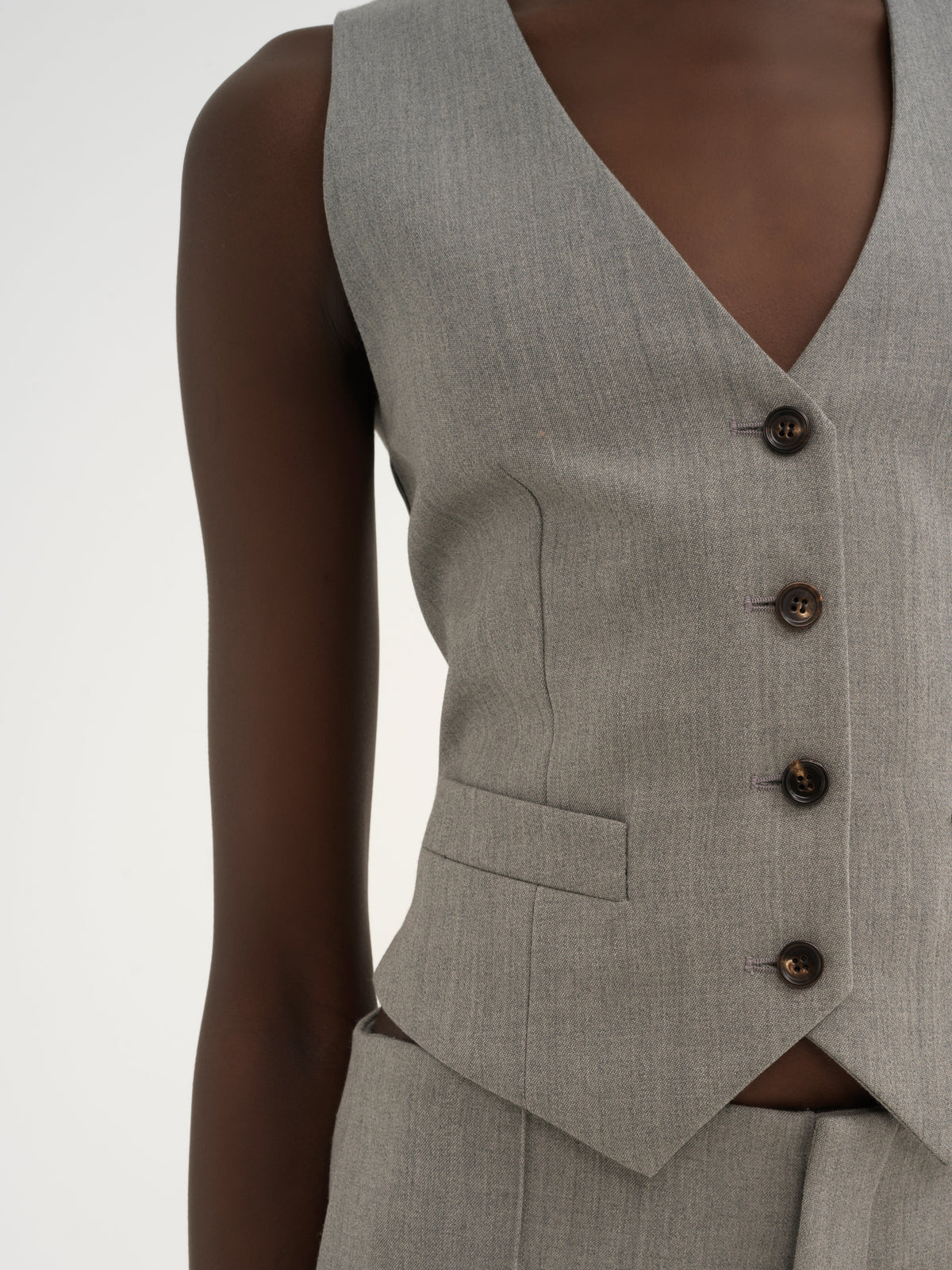OK PORTE_Swan Grey GILET - Swan Grey