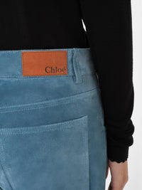 OK PORTE_Pantalon ample en cuir - Grizzled Blue