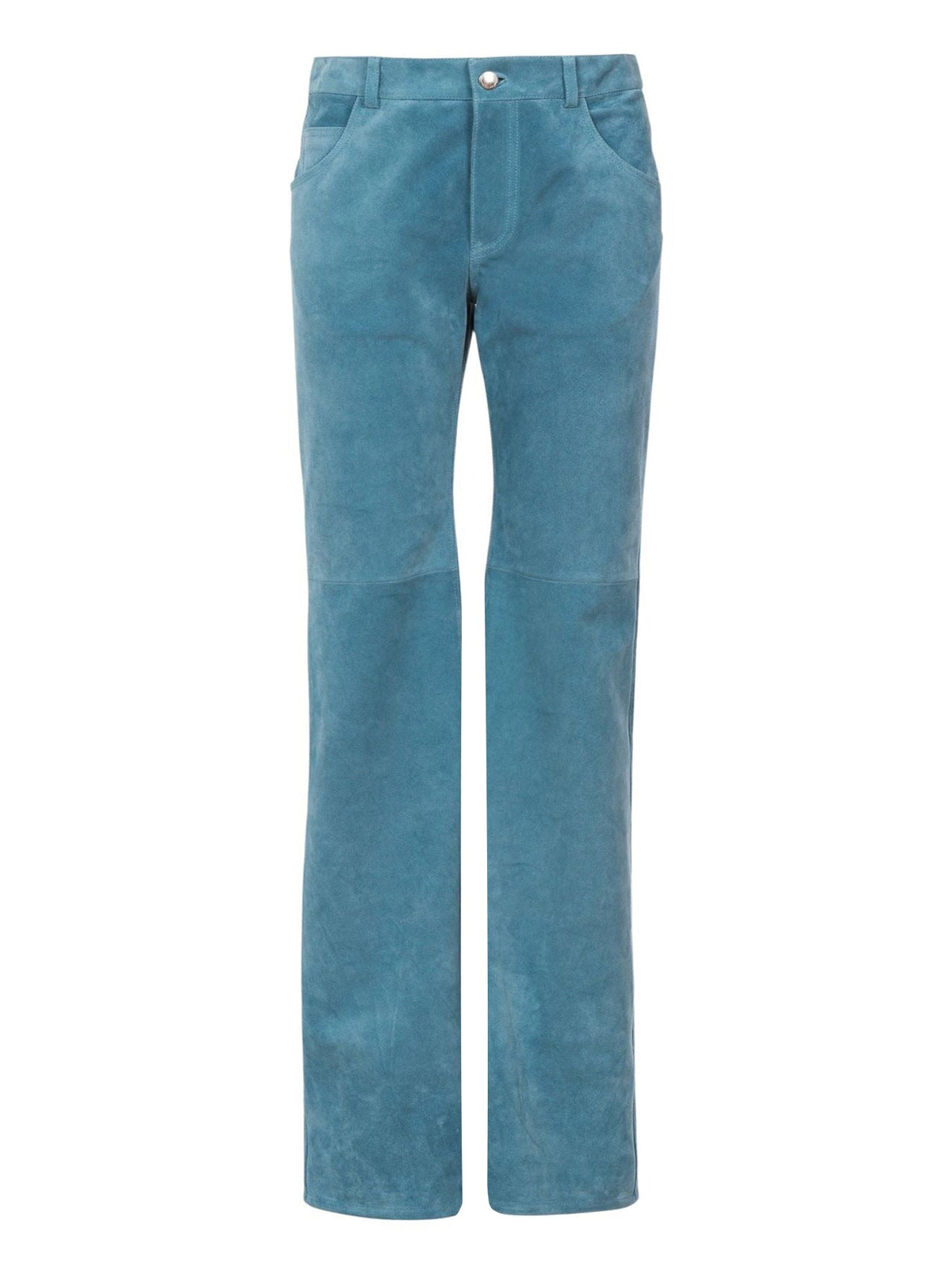OK PORTE_Pantalon ample en cuir - Grizzled Blue