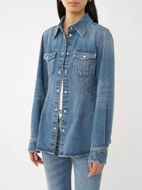 OK PORTE_Chemise à pressions en denim - Foggy Blue
