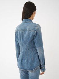 OK PORTE_Chemise à pressions en denim - Foggy Blue