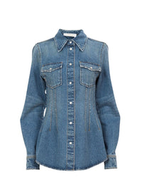 OK PORTE_Chemise à pressions en denim - Foggy Blue