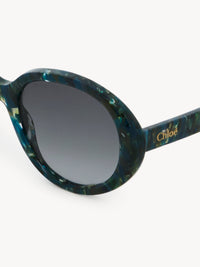 OK PORTE_Lunettes de soleil ovales Gayia - Turquoise Emerald