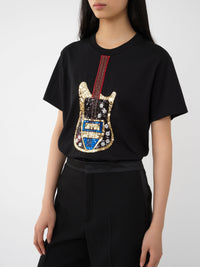 OK PORTE_T-shirt à motif guitare - Black