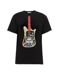 OK PORTE_T-shirt à motif guitare - Black