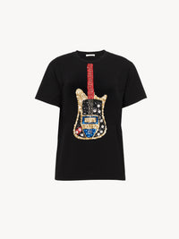 OK PORTE_T-shirt à motif guitare - Black