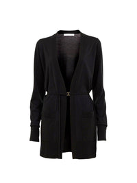 OK PORTE_Cardigan sans boutons en laine - Black