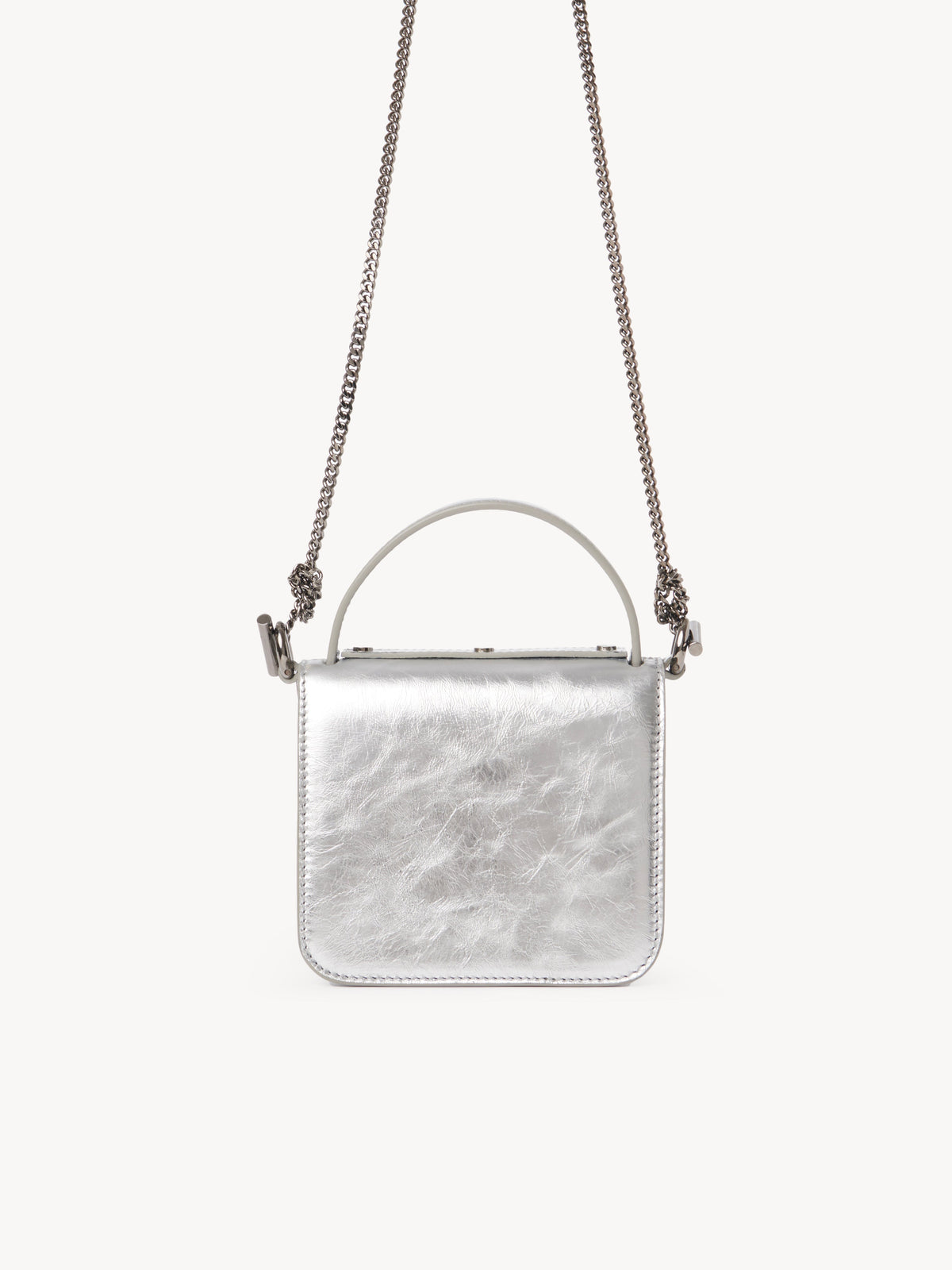 OK PORTE_Mini sac à main Penelope en cuir - Silver