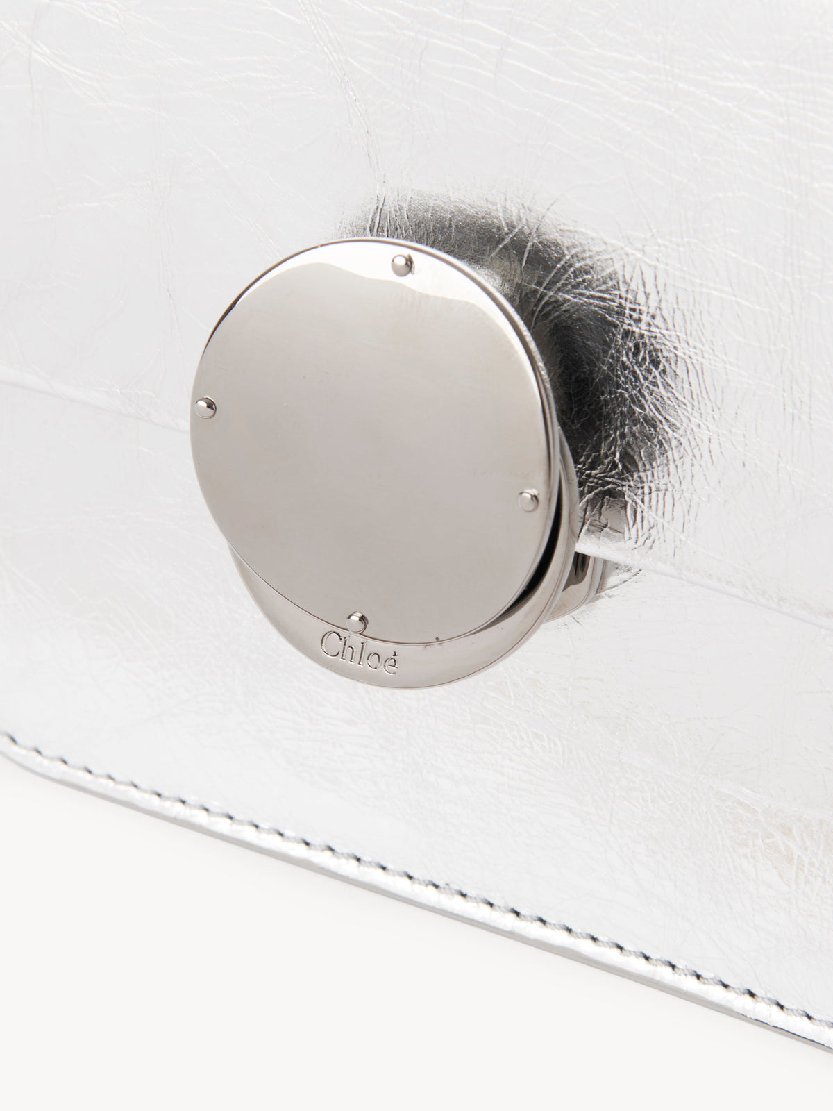OK PORTE_Mini sac à main Penelope en cuir - Silver