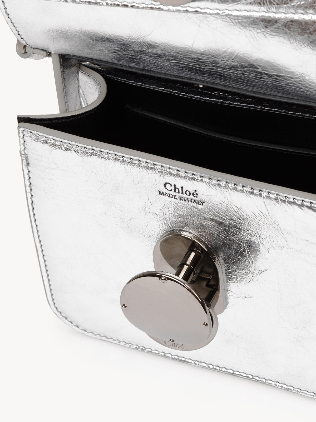 OK PORTE_Mini sac à main Penelope en cuir - Silver