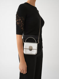 OK PORTE_Mini sac à main Penelope en cuir - Silver