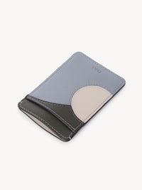 NO PORTE_Porte-cartes Moona en cuir - Blue & Grey