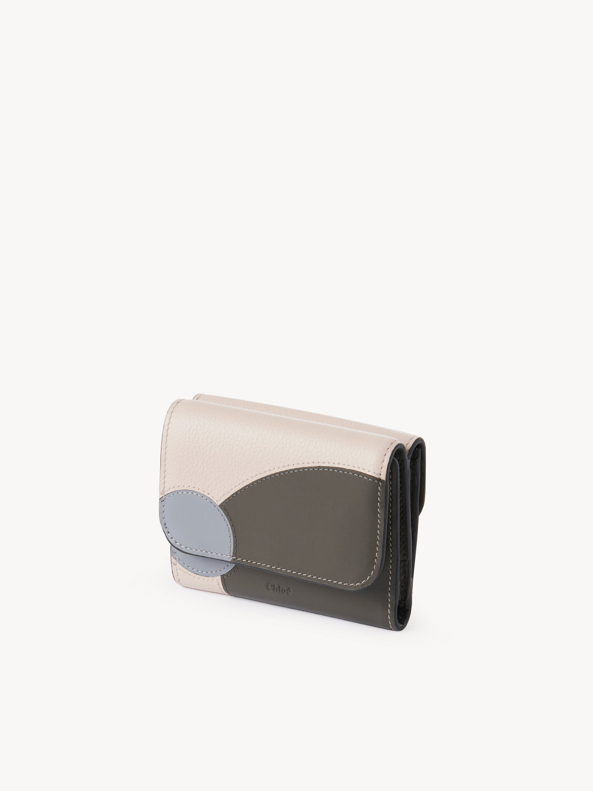 NO PORTE_Petit portefeuille compacte Moona en cuir - Blue & Grey
