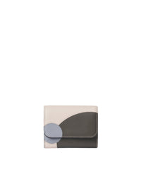 NO PORTE_Petit portefeuille compacte Moona en cuir - Blue & Grey