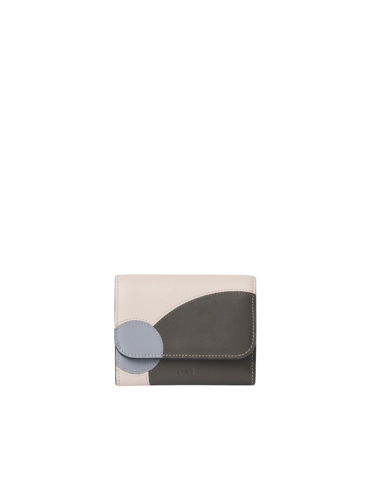 NO PORTE_Petit portefeuille compacte Moona en cuir - Blue & Grey
