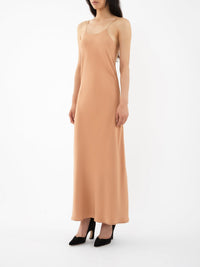 OK PORTE_Robe midi fines bretelles en soie - Cheek