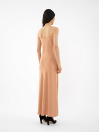 OK PORTE_Robe midi fines bretelles en soie - Cheek