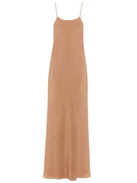 OK PORTE_Robe midi fines bretelles en soie - Cheek