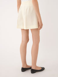 OK PORTE_Short taille haute en lin - Coconut Milk