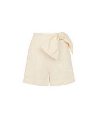 OK PORTE_Short taille haute en lin - Coconut Milk