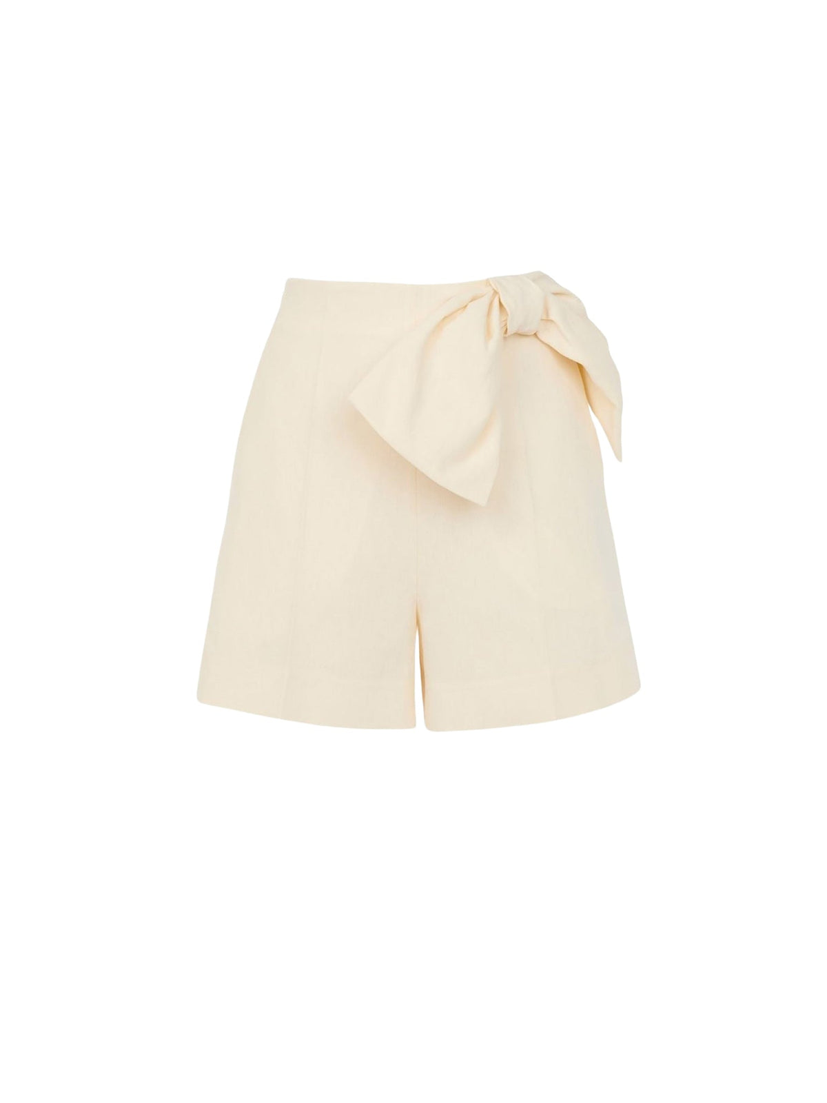OK PORTE_Short taille haute en lin - Coconut Milk