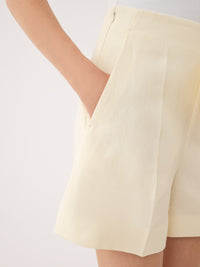 OK PORTE_Short taille haute en lin - Coconut Milk