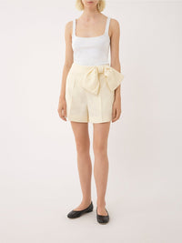 OK PORTE_Short taille haute en lin - Coconut Milk