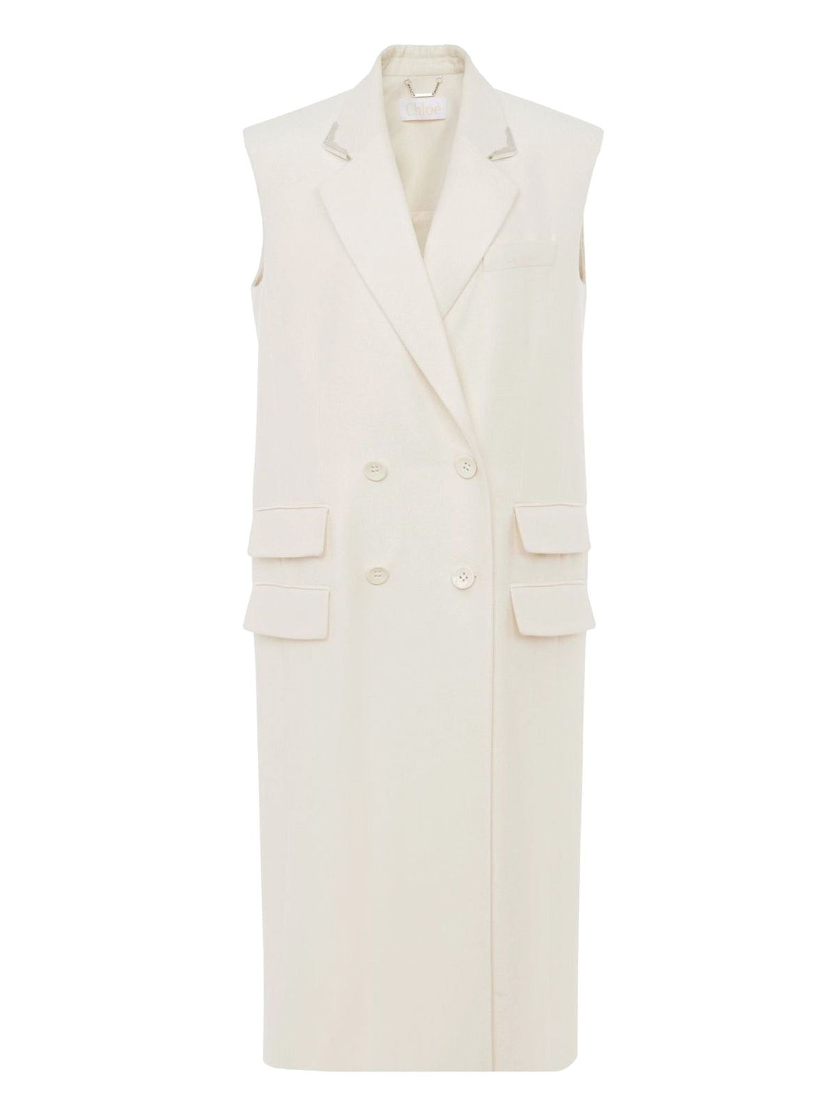 OK PORTE_Blazer long sans manches en lin - Coconut Milk