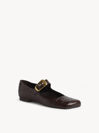 OK PORTE_Ballerines Polly en cuir - Sharp Brown