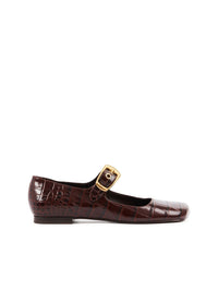 OK PORTE_Ballerines Polly en cuir - Sharp Brown