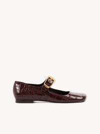 OK PORTE_Ballerines Polly en cuir - Sharp Brown