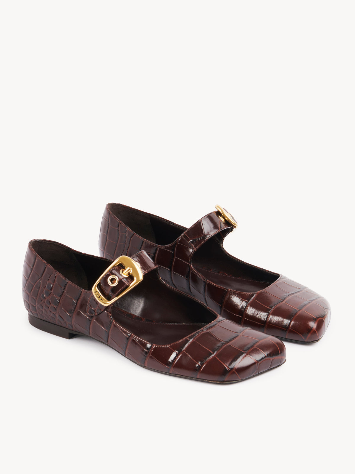 OK PORTE_Ballerines Polly en cuir - Sharp Brown