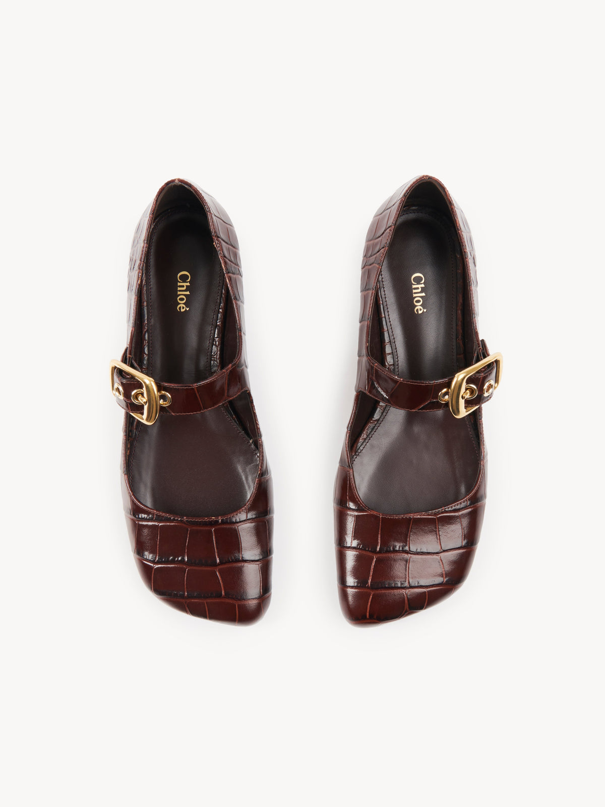 OK PORTE_Ballerines Polly en cuir - Sharp Brown