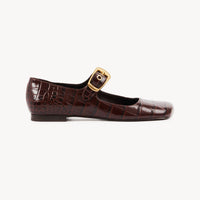 OK PORTE_Ballerines Polly en cuir - Sharp Brown