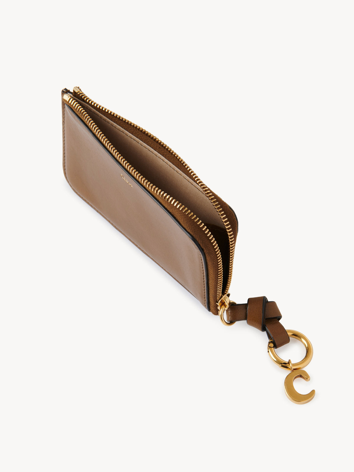 NO PORTE_Petit porte-monnaie Alphabet en cuir - Dark Khaki