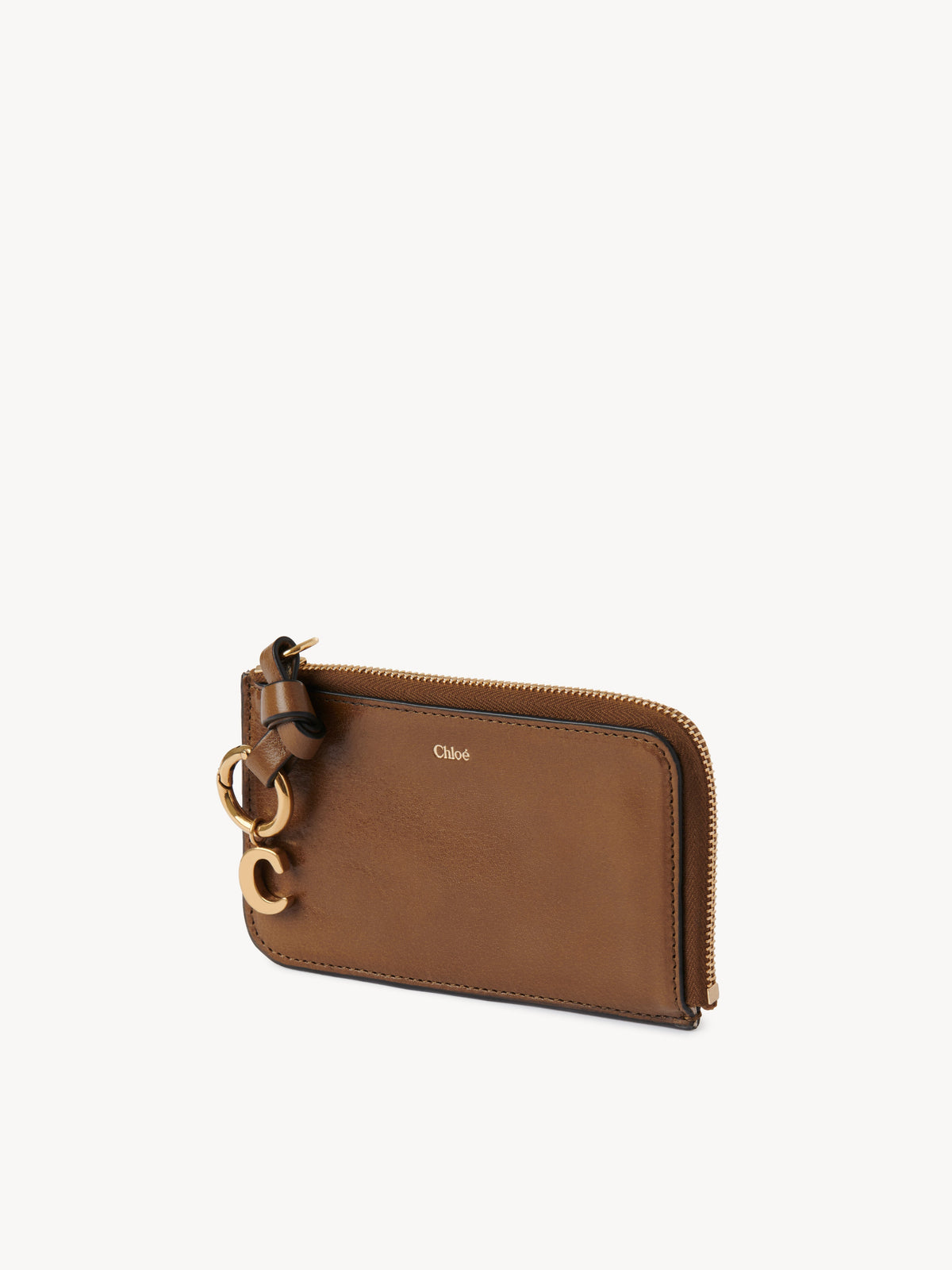 NO PORTE_Petit porte-monnaie Alphabet en cuir - Dark Khaki