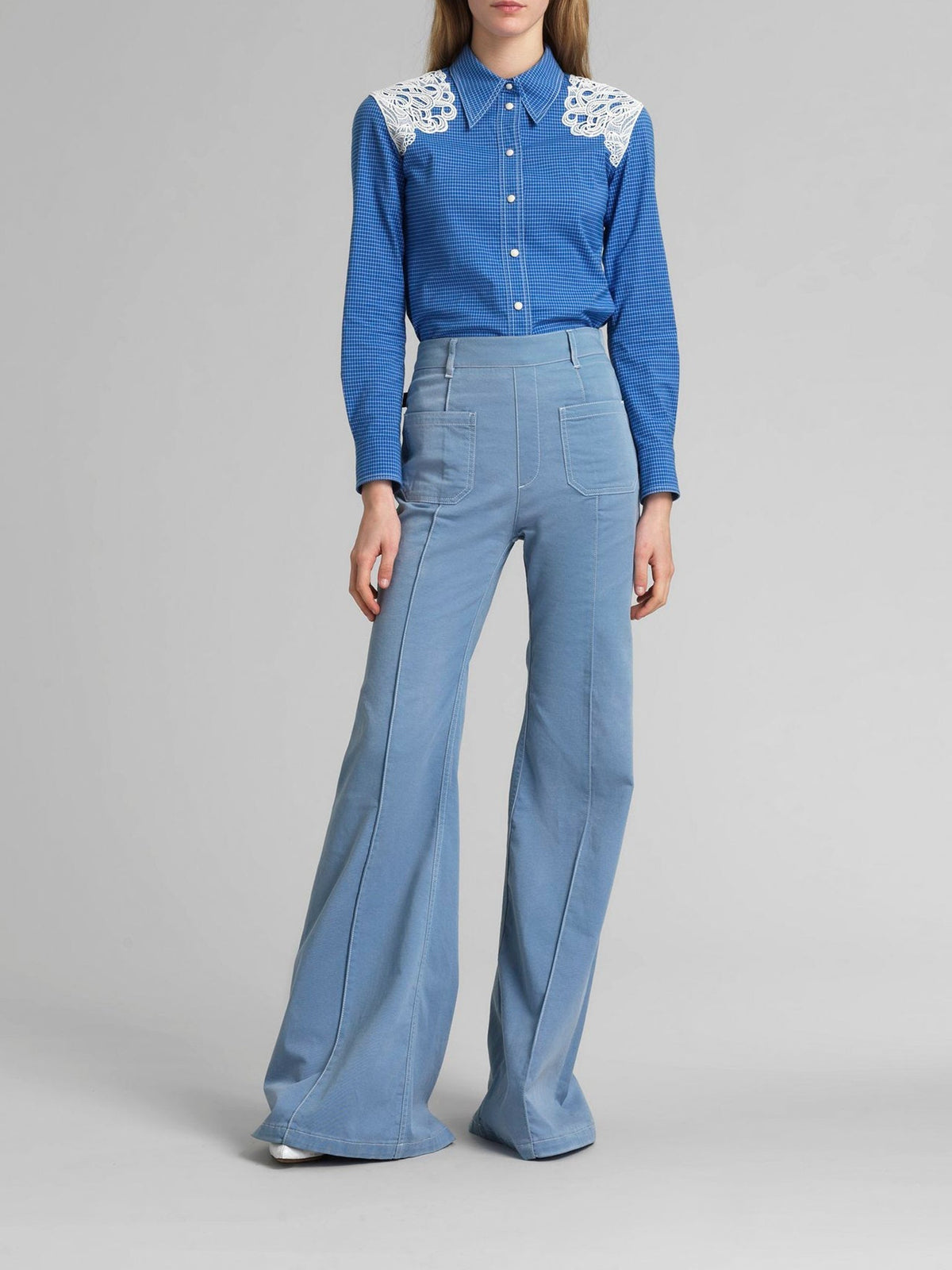 OK PORTE_Pantalon évasé en denim - Shade Blue