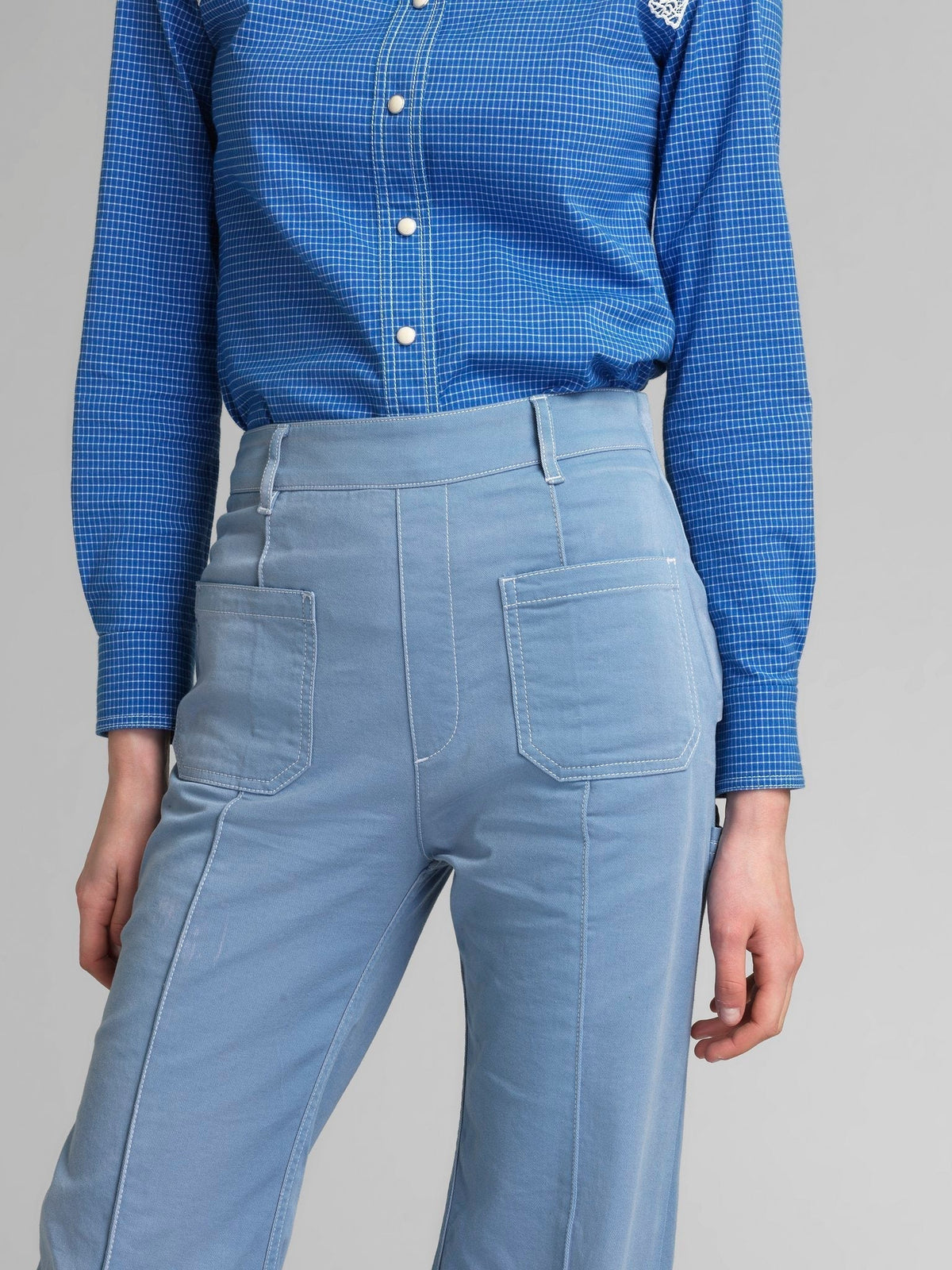 OK PORTE_Pantalon évasé en denim - Shade Blue