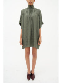 OK PORTE_Robe courte jacquard en soie mélangée - Wide Forest